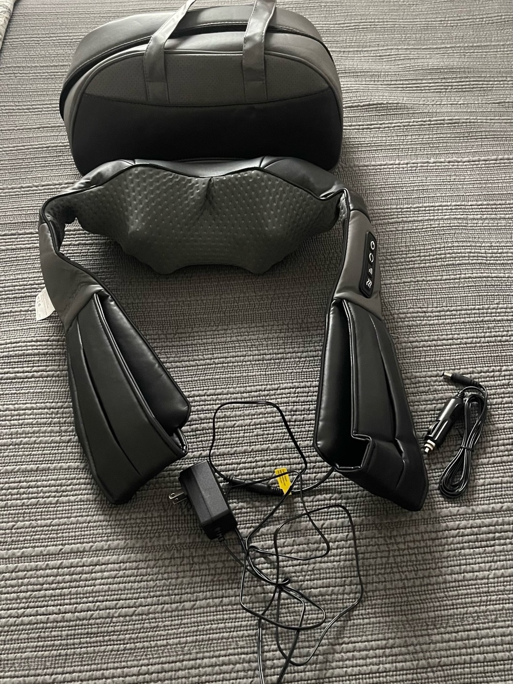 Black Neck and Shoulder Massager with Heat - Portable Relief